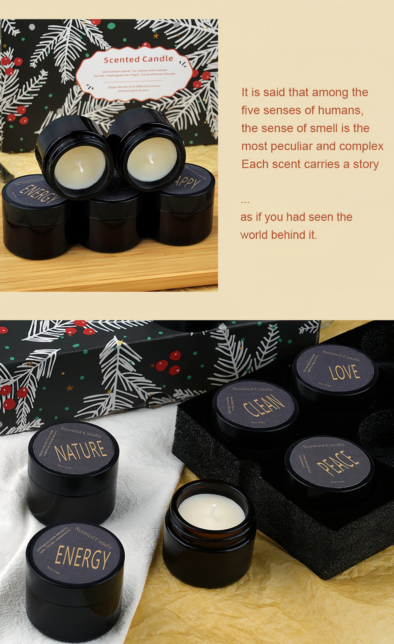 Gift box set scented candle Product multi-angle display images