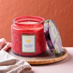 Embossed glass handmade soy wax scented candle, bedroom fragrance 01