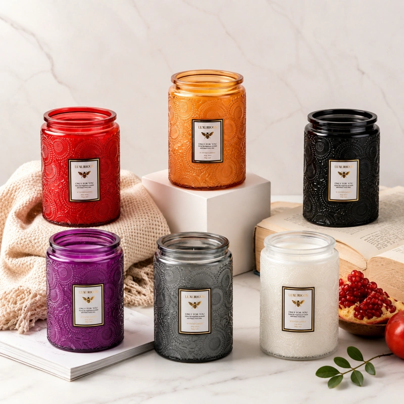 Extra-large capacity 400ml exquisitely carved cup pure natural soy scented candle, home fragrance