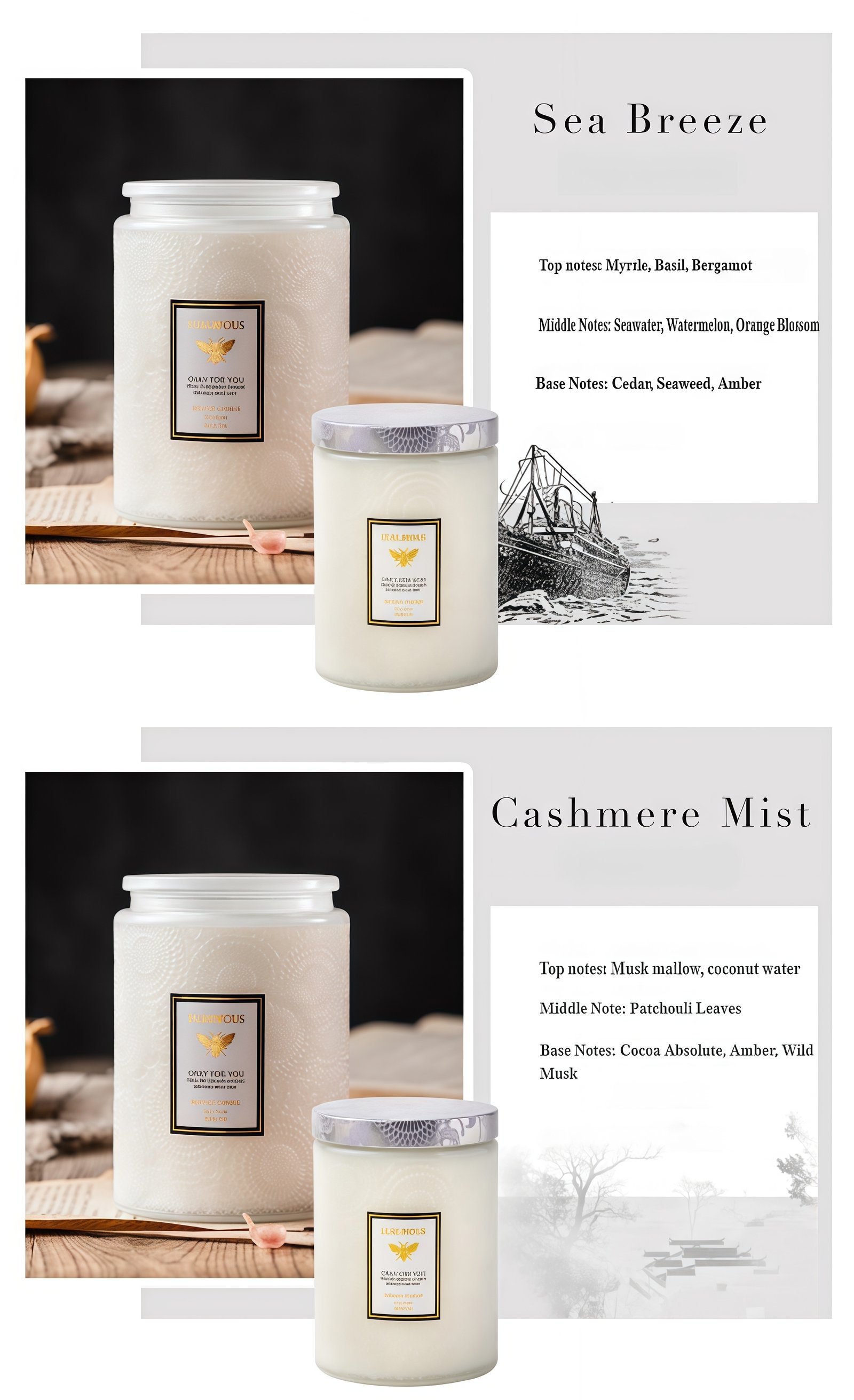 Large-capacity scented candle Optional fragrance types