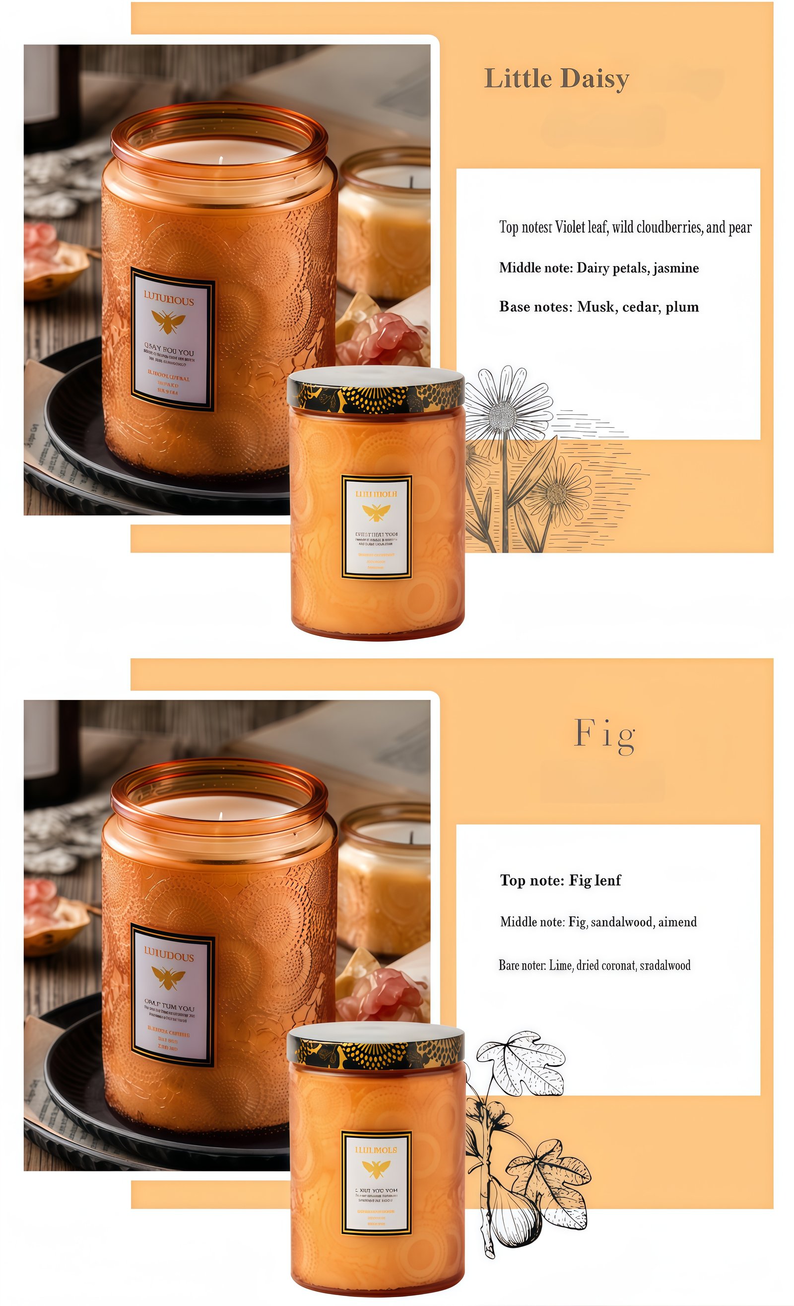 Large-capacity scented candle Optional fragrance types