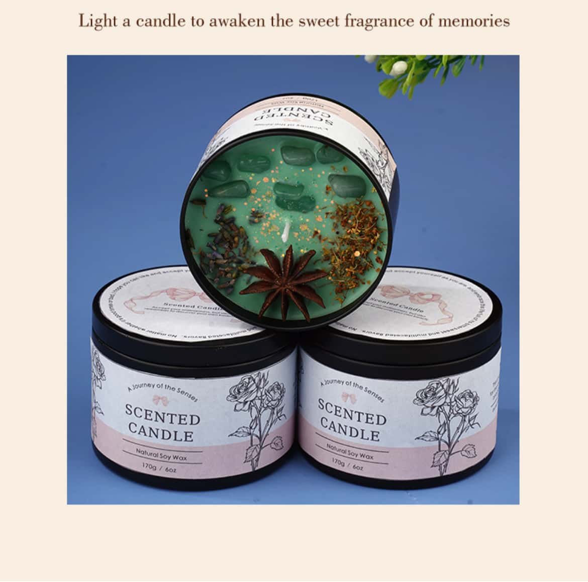 Fresh scented candle Product multi-angle display images