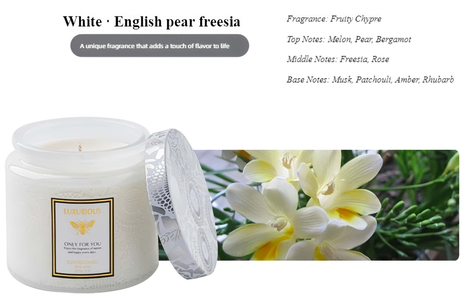 Handmade scented candle Optional fragrance types