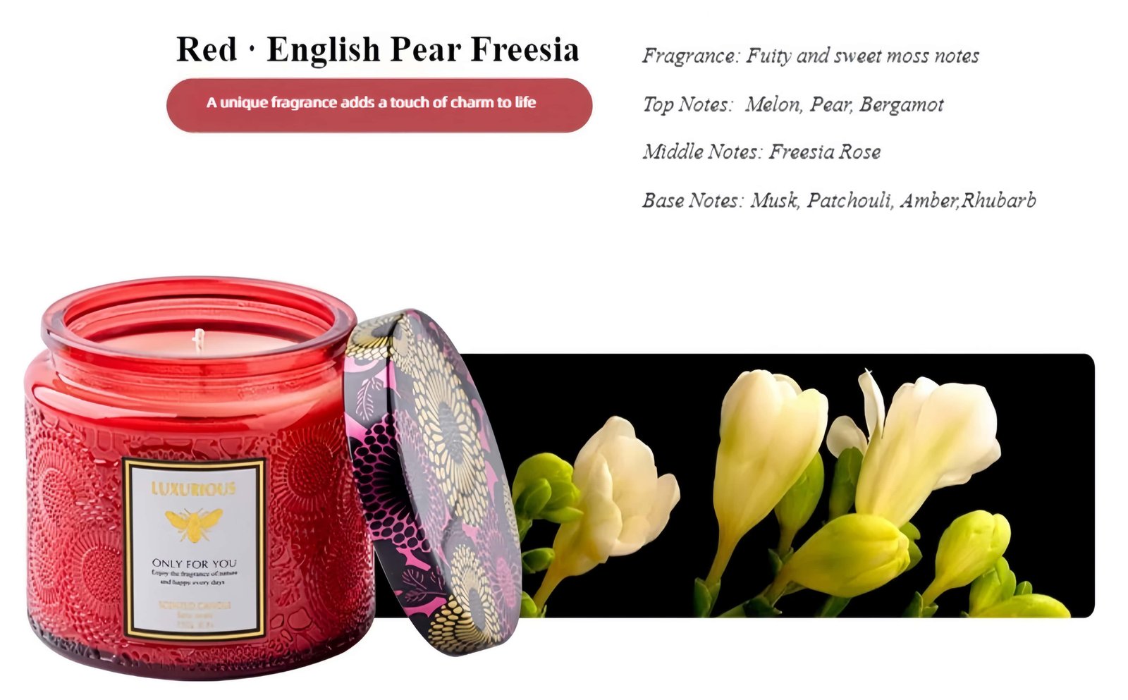 Handmade scented candle Optional fragrance types