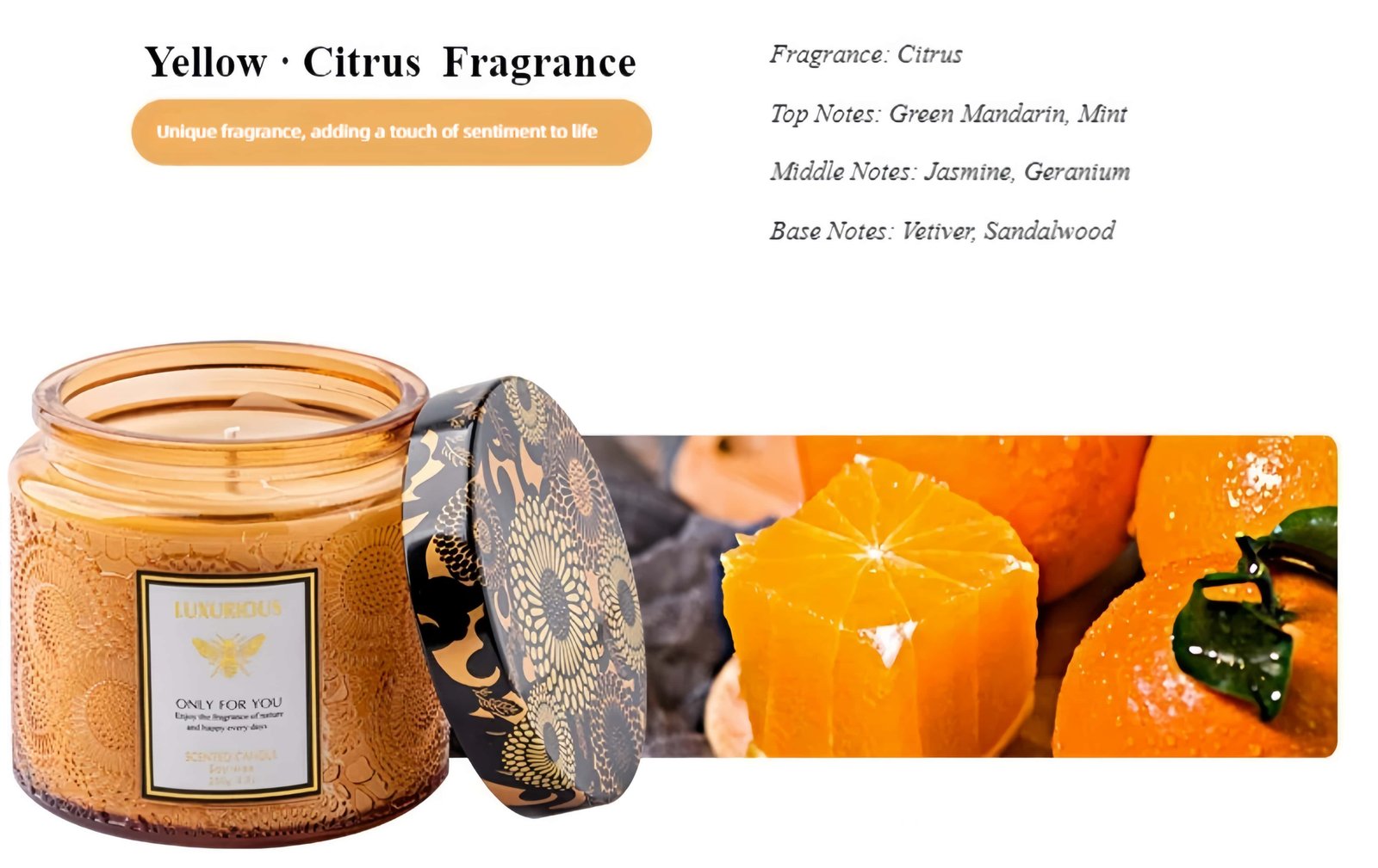 Handmade scented candle Optional fragrance types