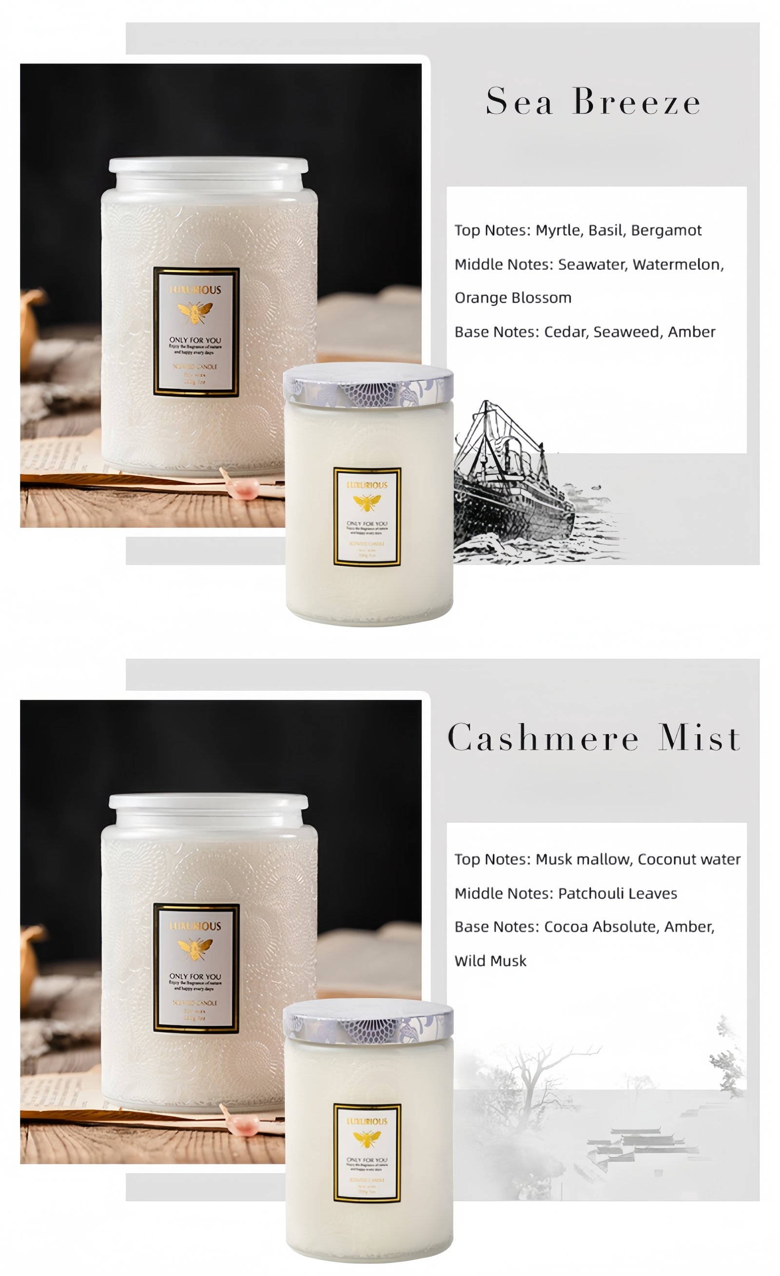 Large-capacity scented candle Optional fragrance types