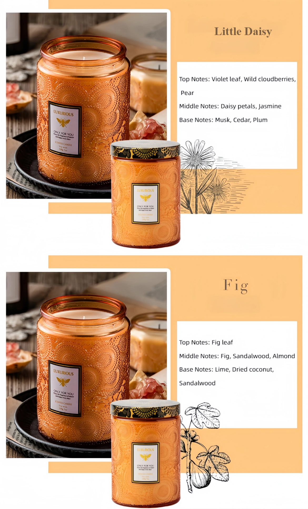 Large-capacity scented candle Optional fragrance types