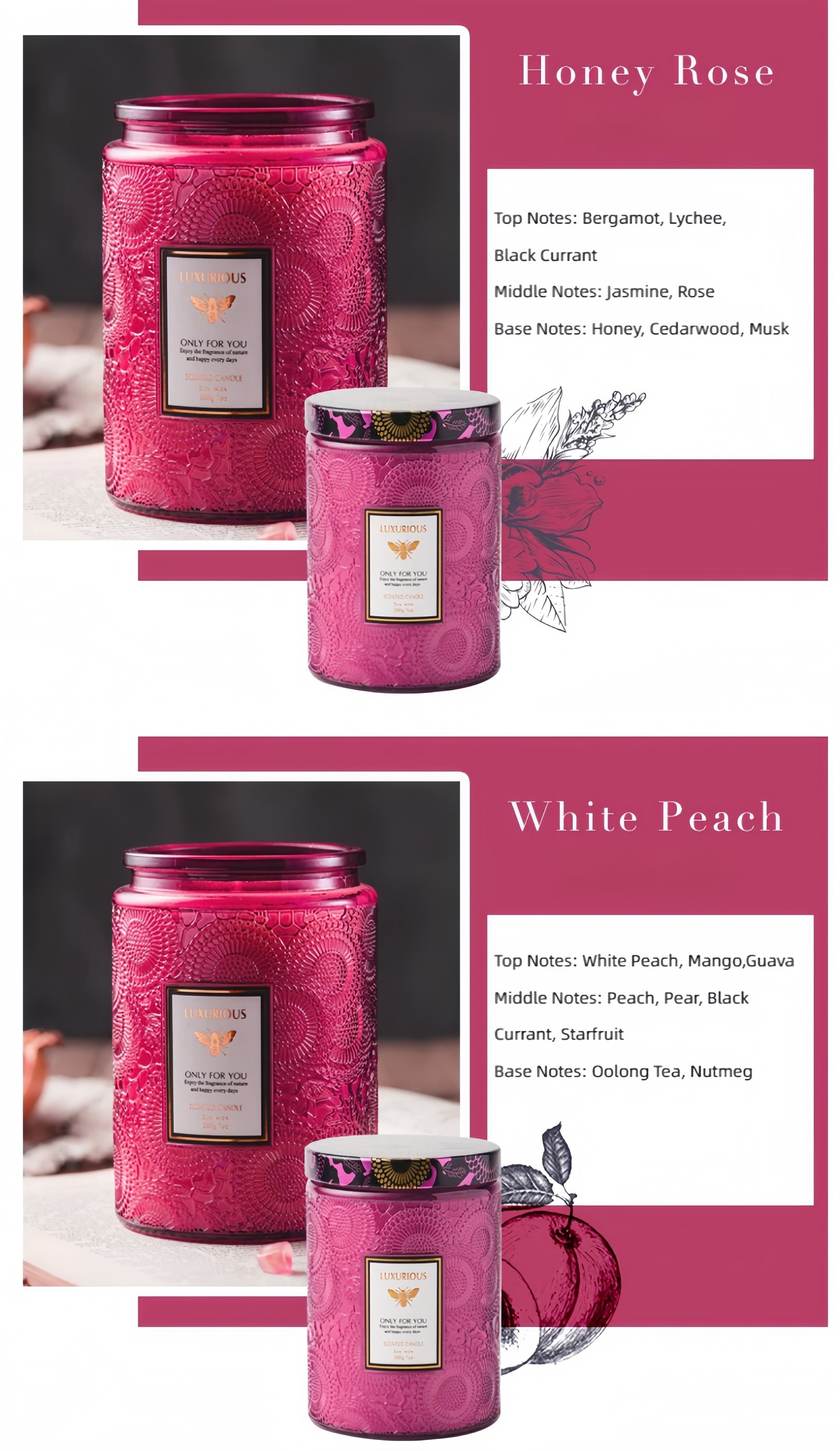 Large-capacity scented candle Optional fragrance types