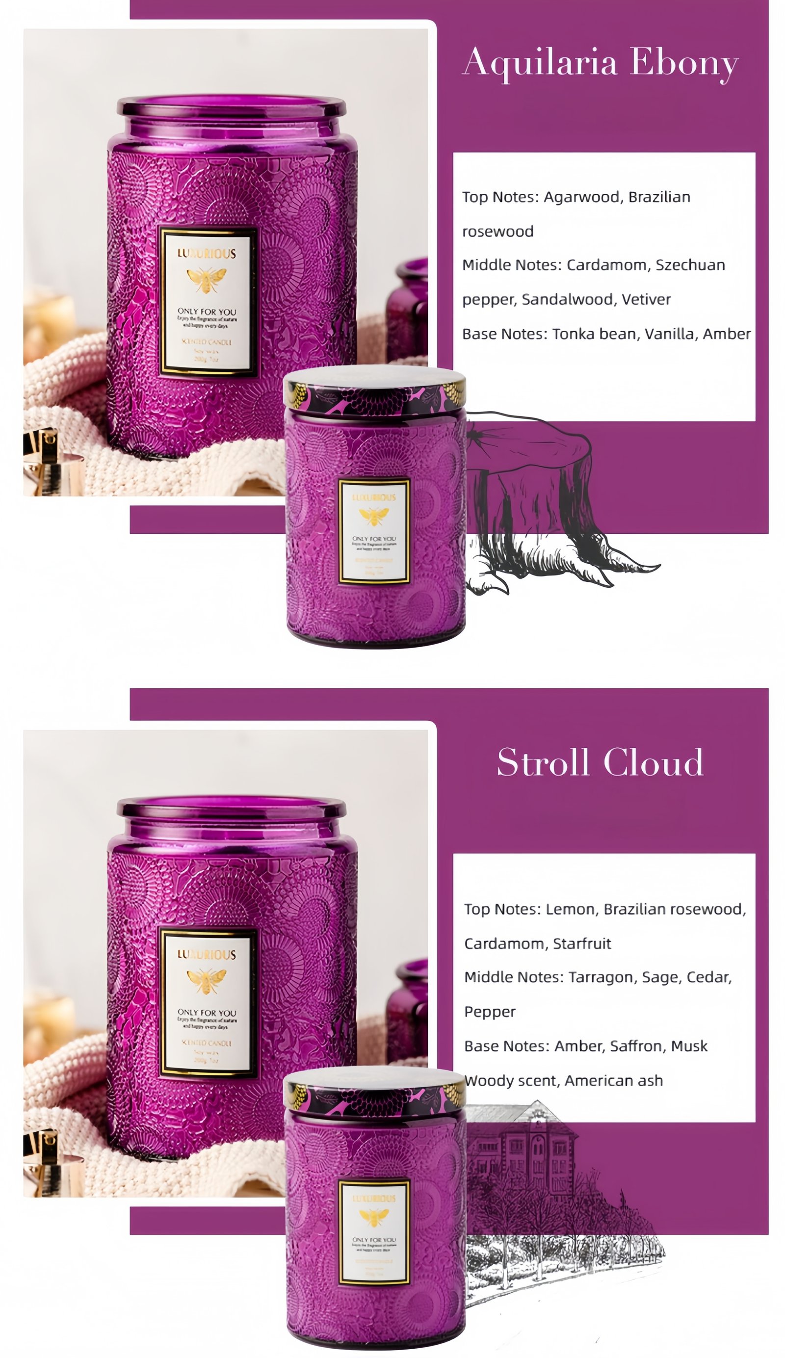 Large-capacity scented candle Optional fragrance types