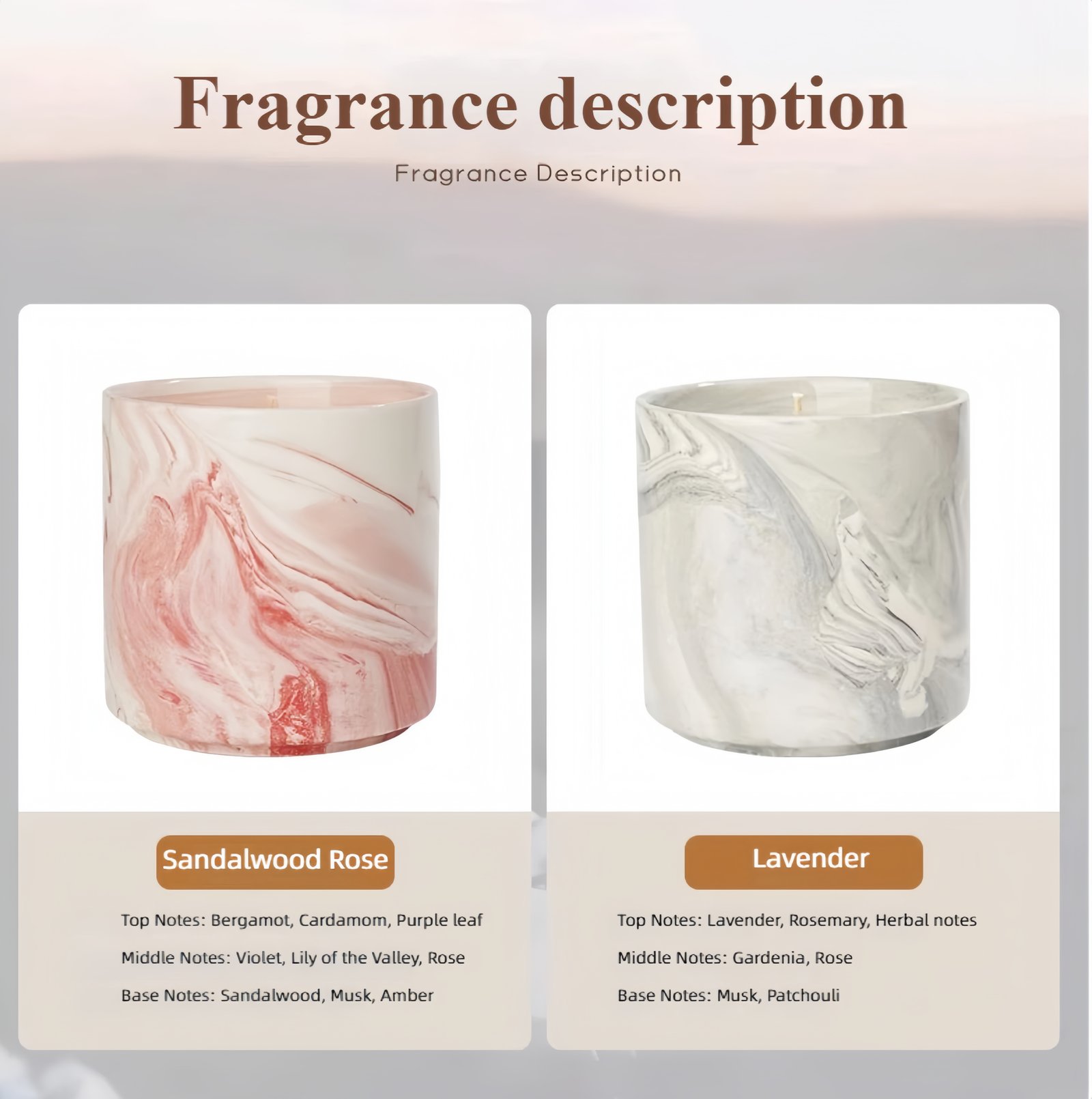 Natural soy wax scented candle 