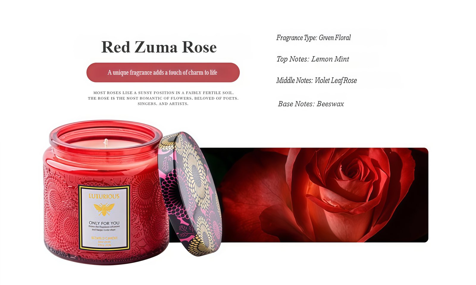 Handmade scented candle Optional fragrance types