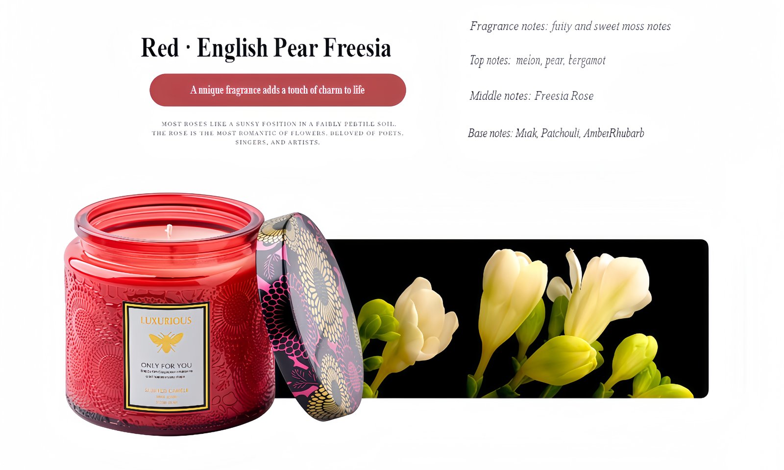 Handmade scented candle Optional fragrance types