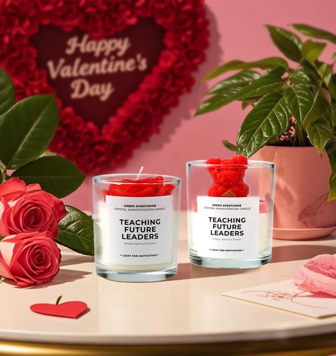 Valentine's Day Scented Candle Product multi-angle display images
