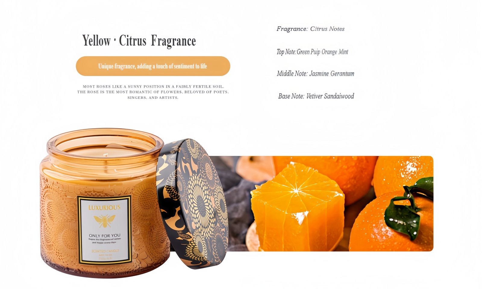 Handmade scented candle Optional fragrance types
