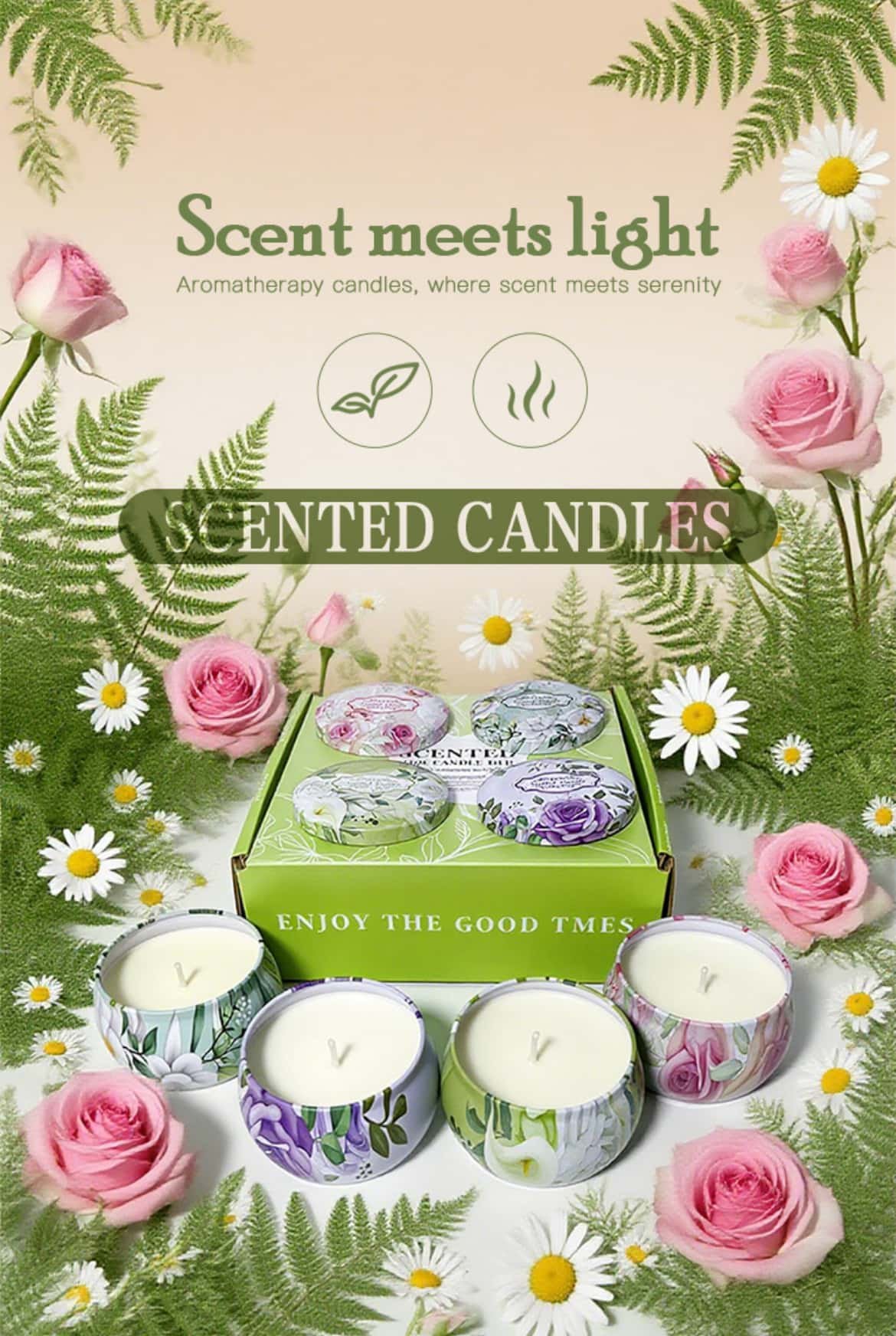 Hand-poured scented candle Product multi-angle display images