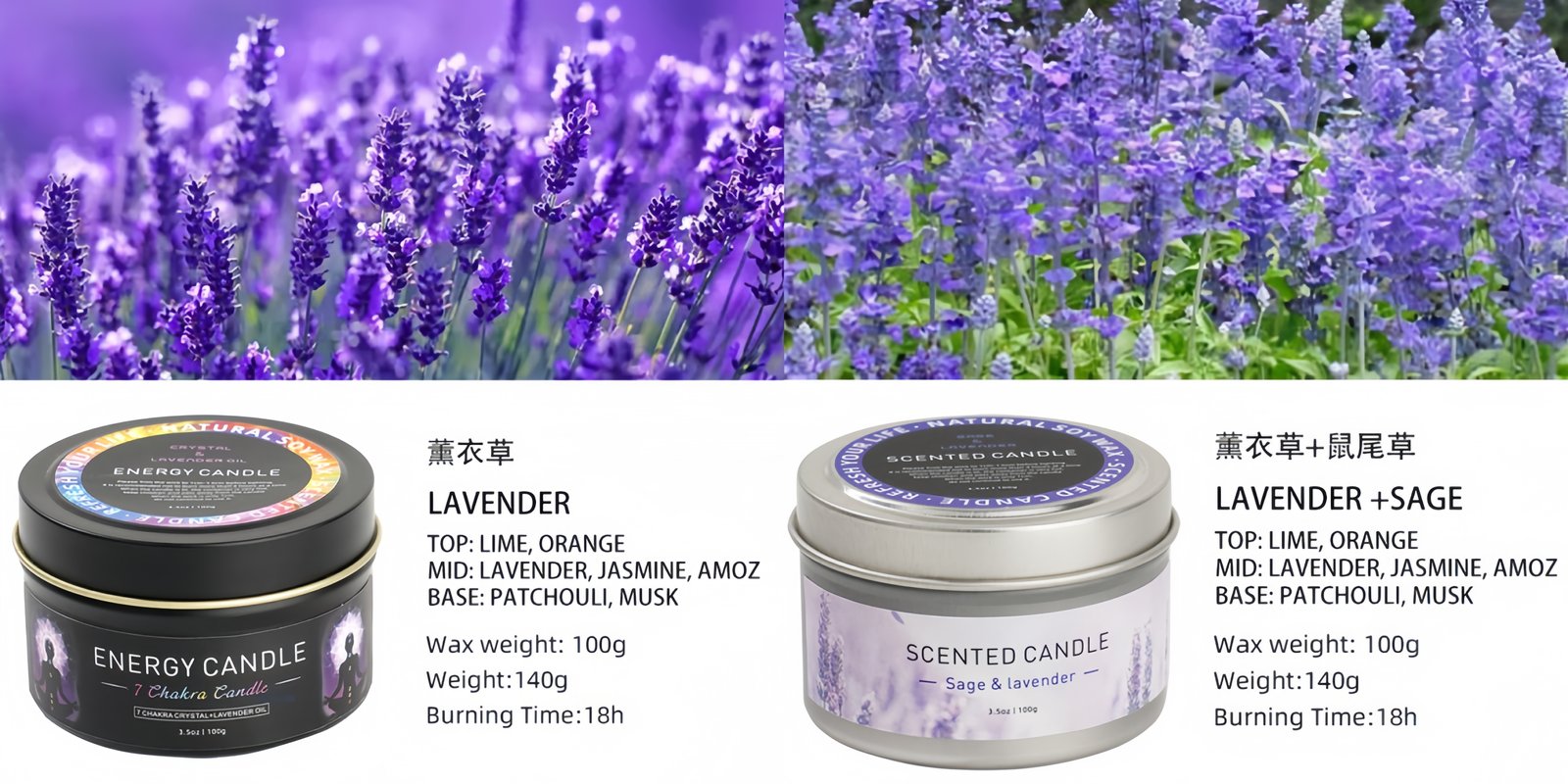 Fresh Scented Candle Optional fragrance types
