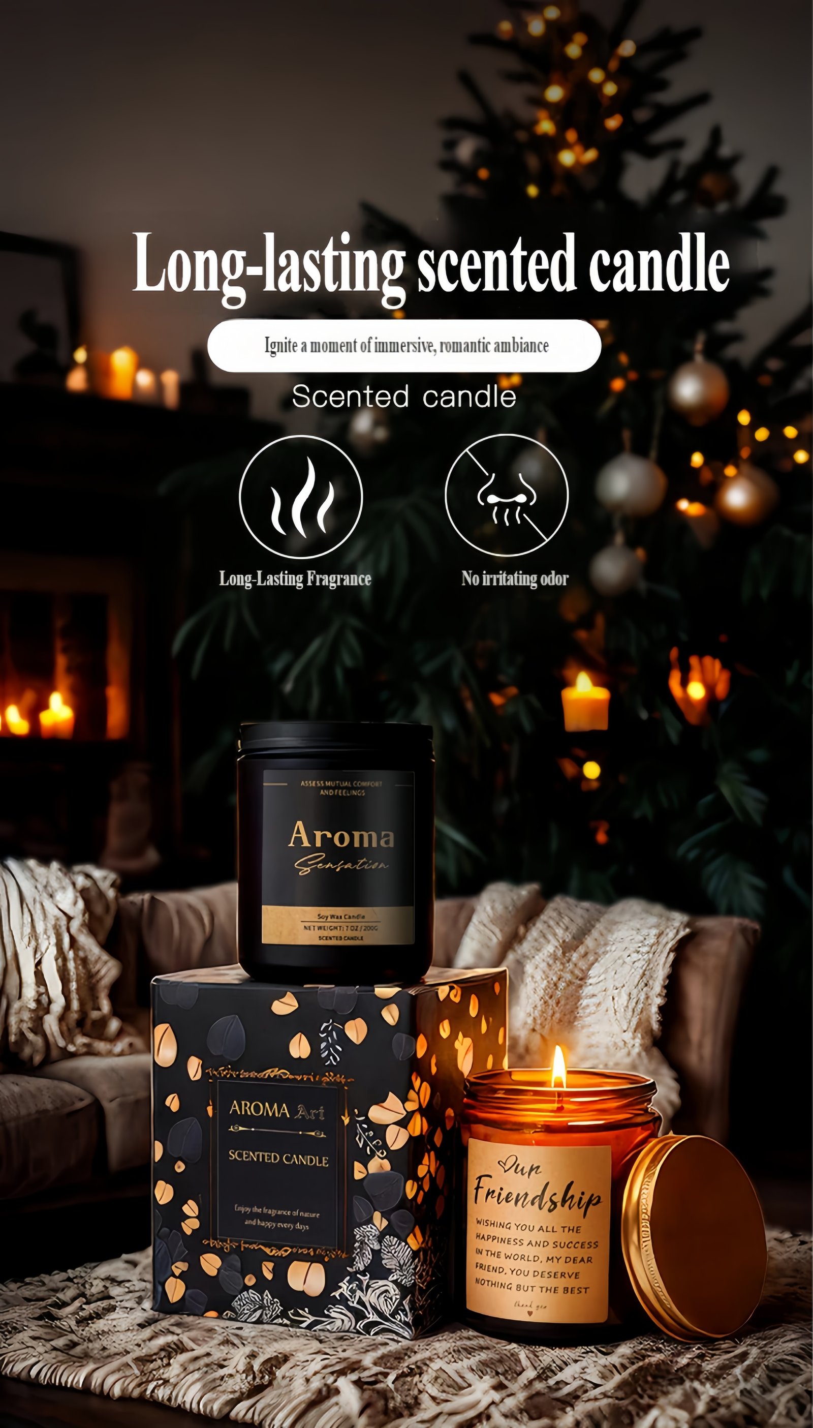 Long lasting scented candle | For Home Use & Souvenir Gift Product multi-angle display images