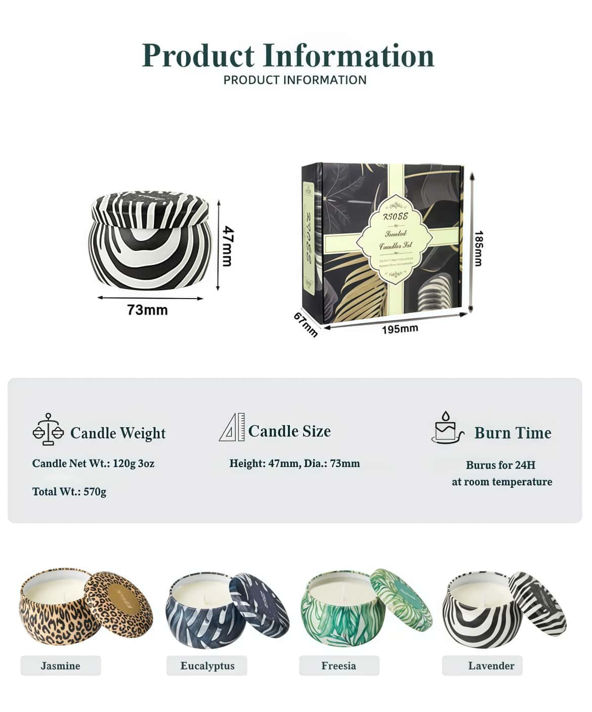 Relaxing scented candle | 4-Piece Tin Can Gift Box Set Relaxing scented candle | 4-Piece Tin Can Gift Box Set Optional fragrance types

