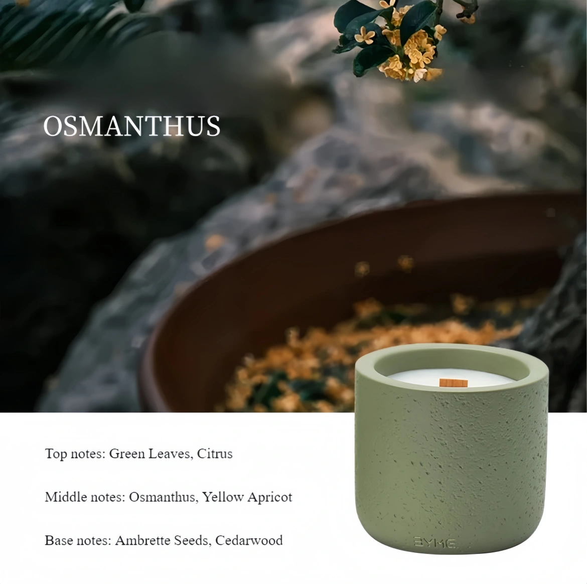 Woody Scented Candle green 01