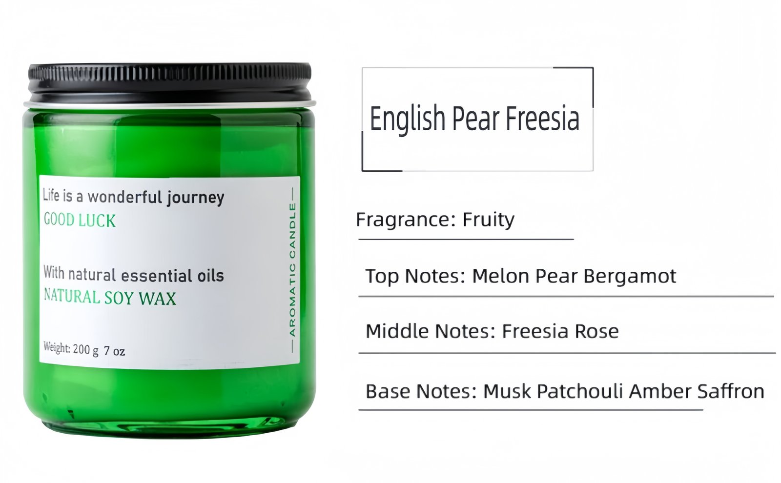 Custom scented candle Optional fragrance types