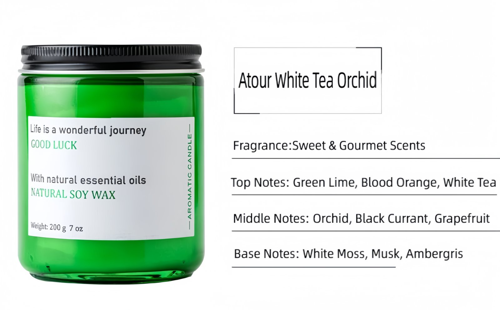 Custom scented candle Optional fragrance types