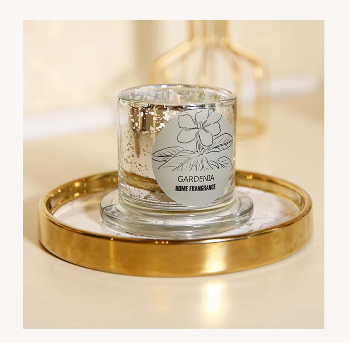 Floral scented candle Product multi-angle display images