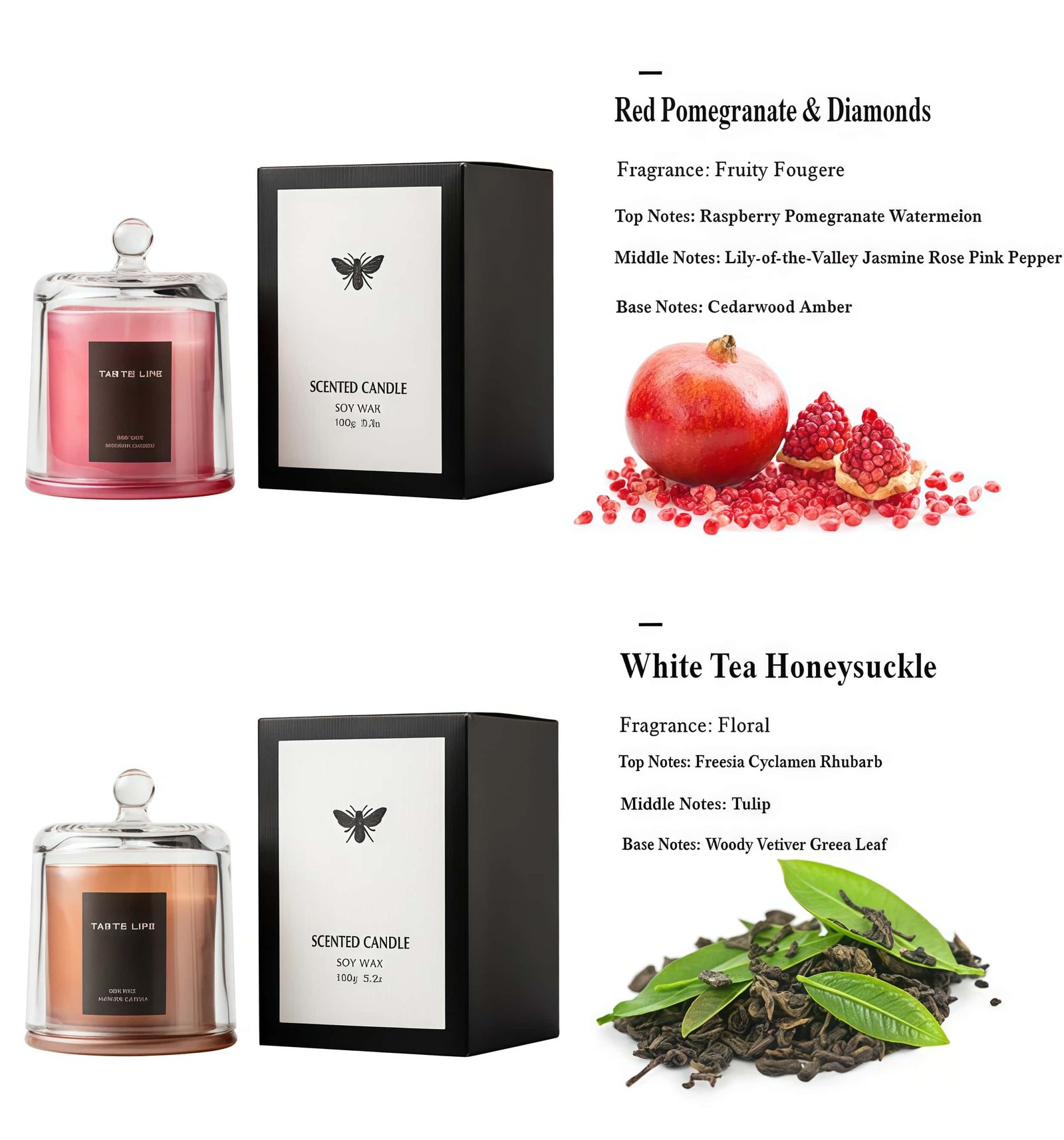Fruity Floral Scented Candle Optional fragrance types