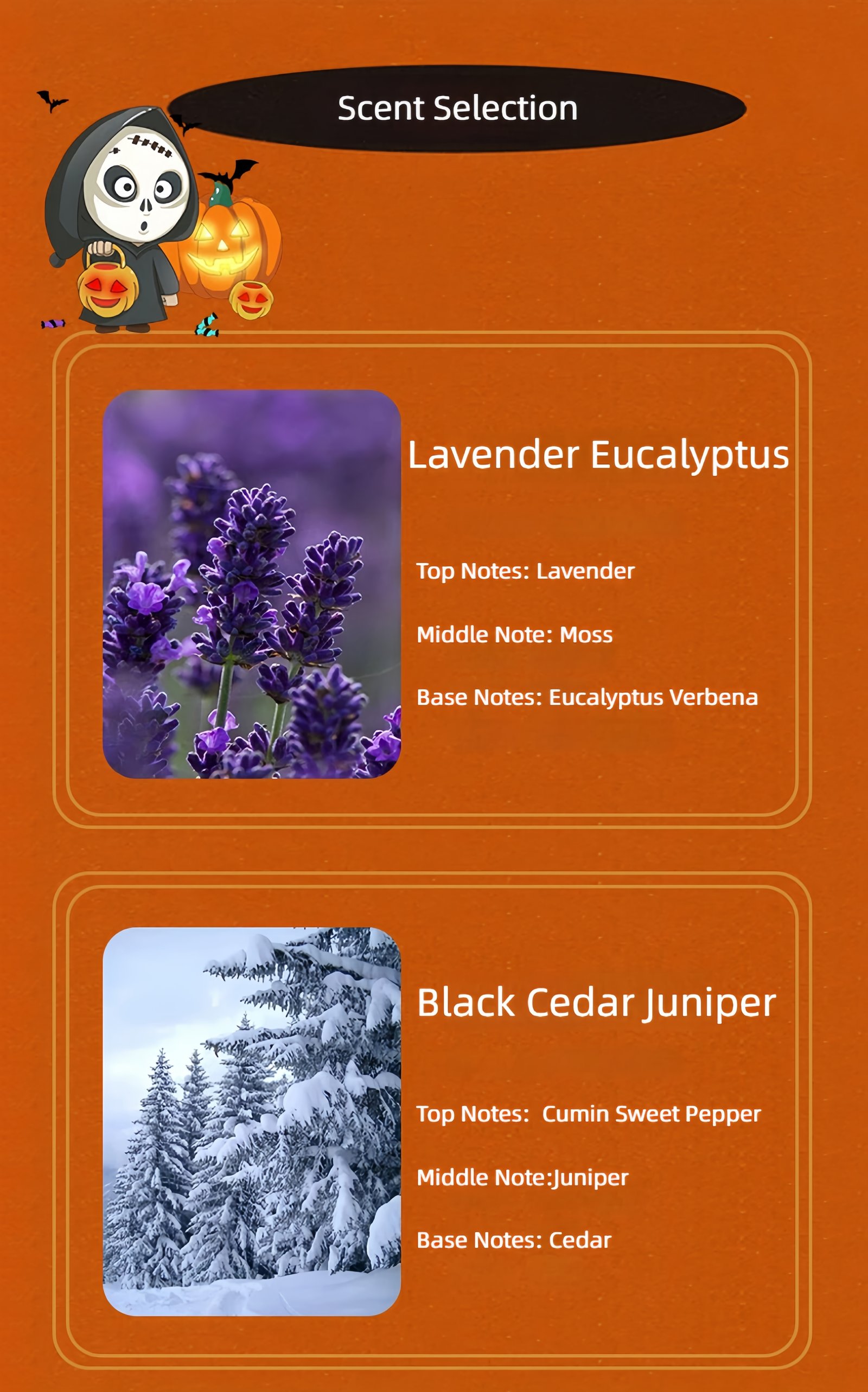 Halloween scented candle Optional fragrance types