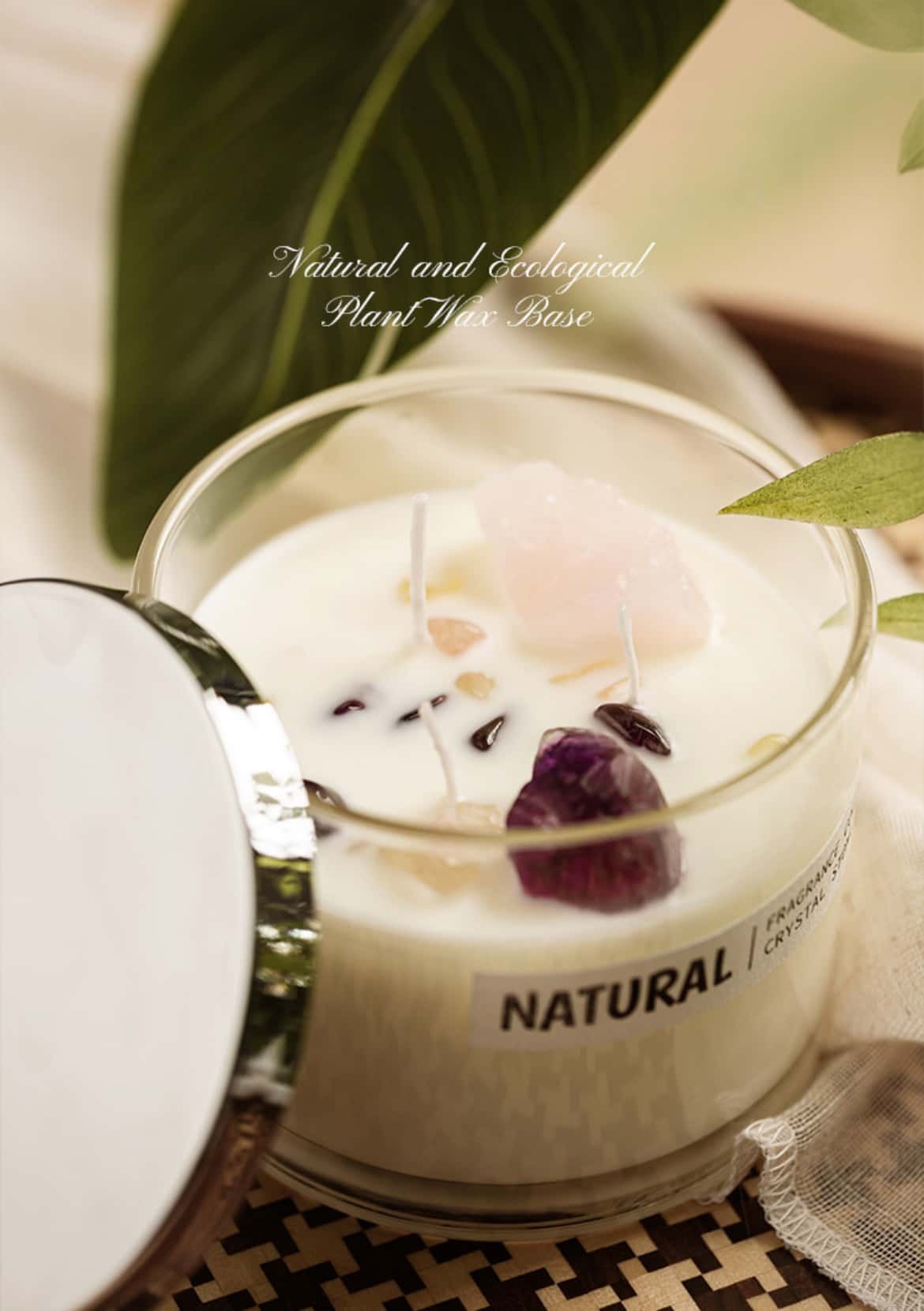 Lavender scented candle Product multi-angle display images