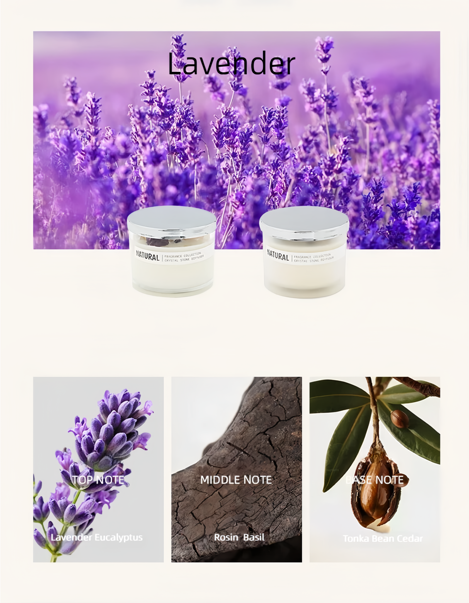 Lavender scented candle Optional fragrance types