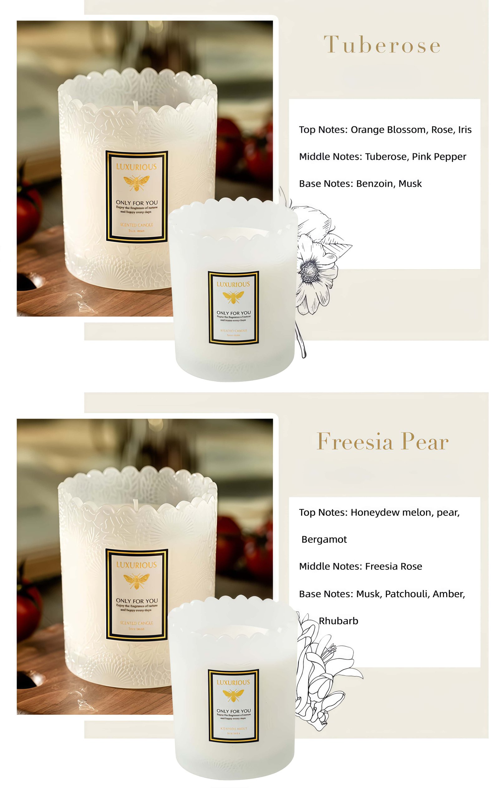 Luxury scented candle Optional fragrance types