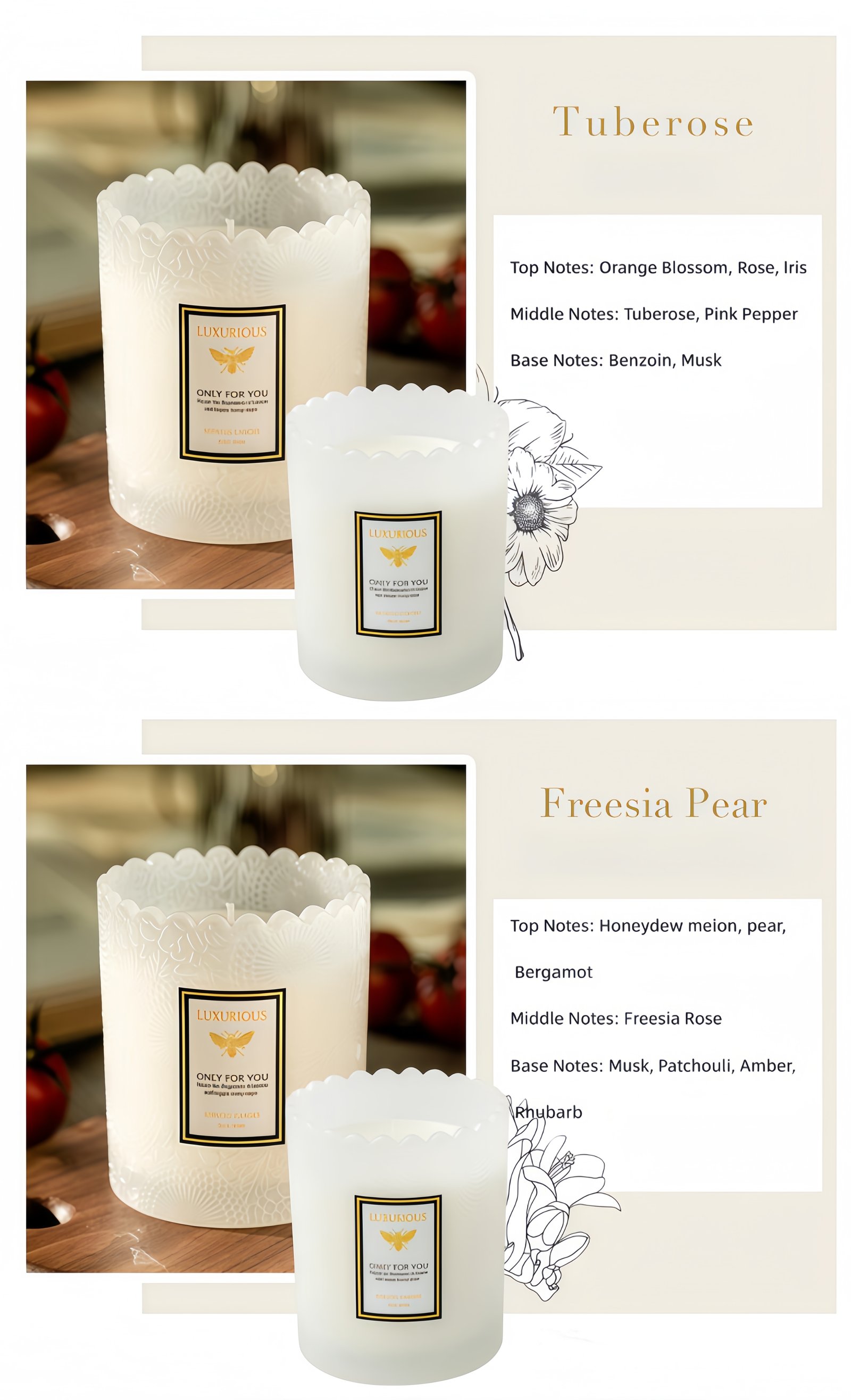 Luxury scented candle Optional fragrance types