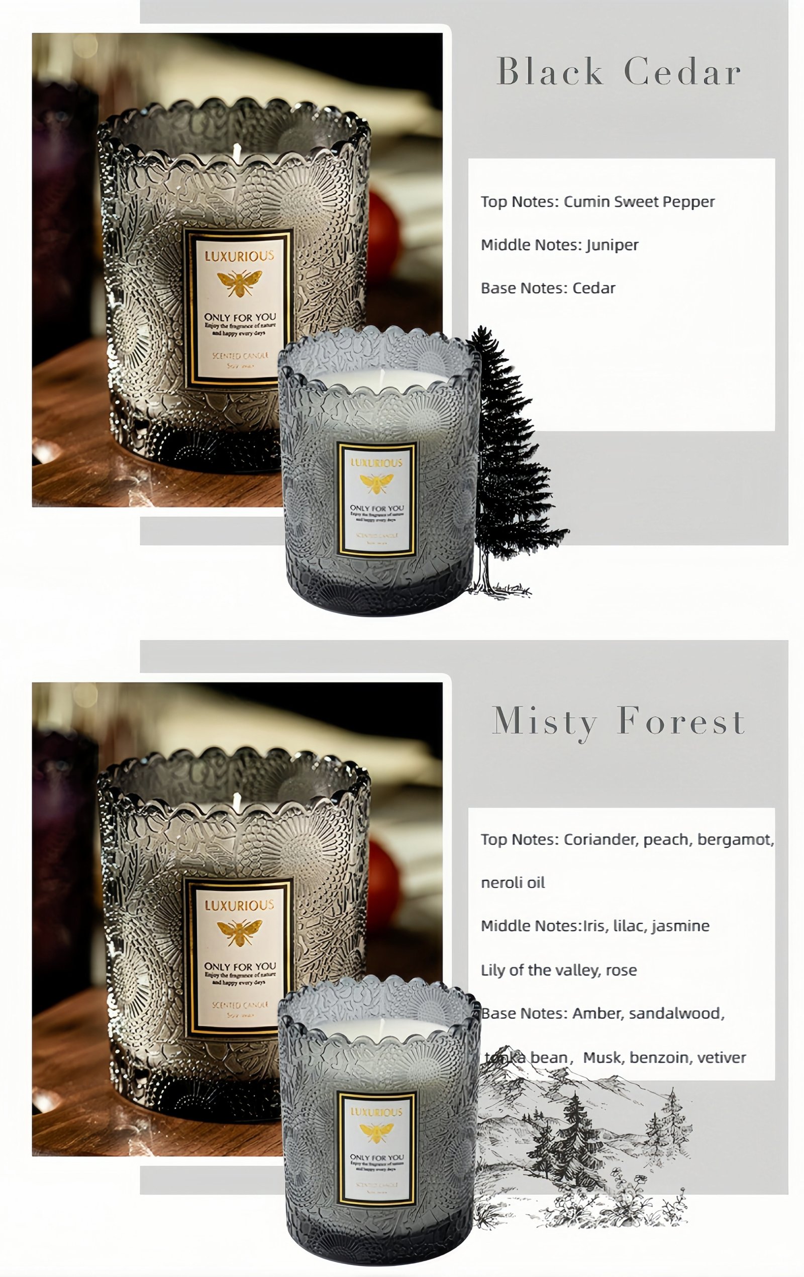 Luxury scented candle Optional fragrance types