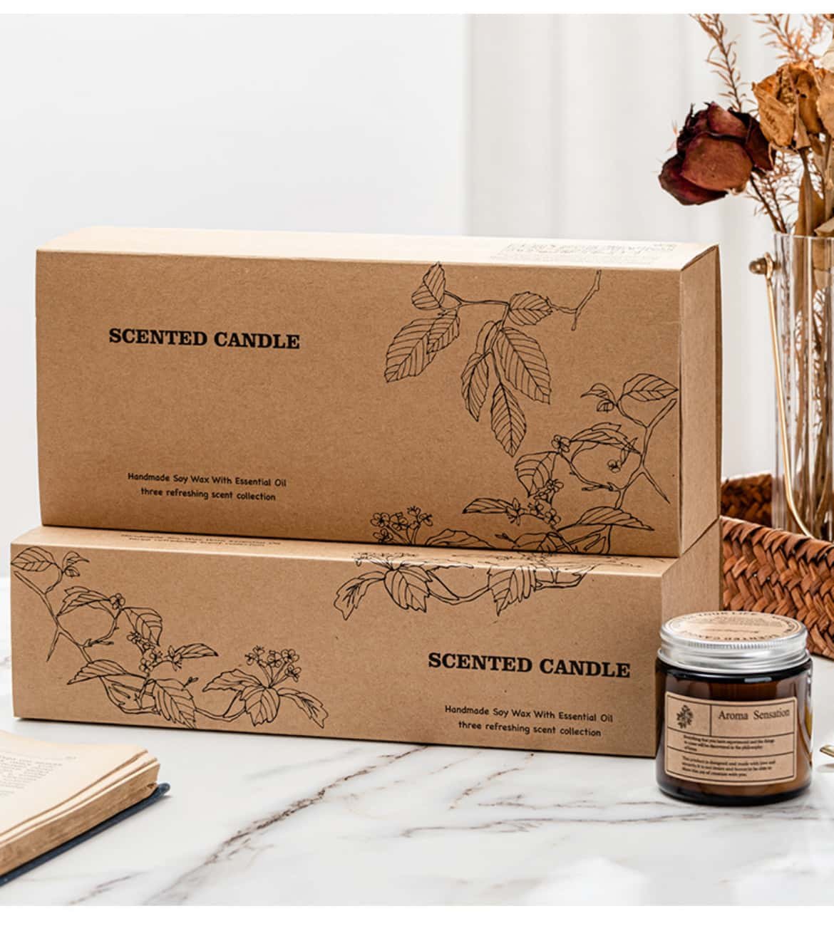 Pet-friendly scented candle Product multi-angle display images
