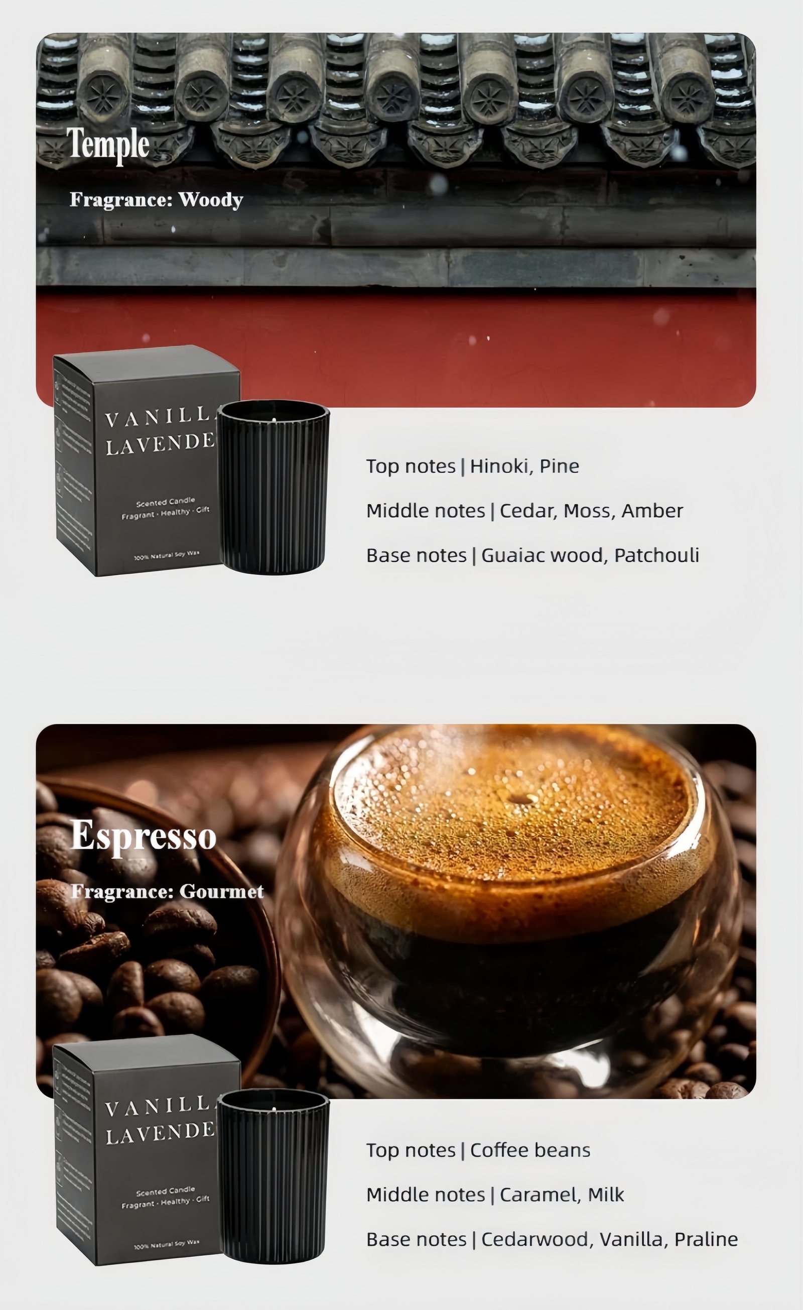 Ritual Scented Candle Optional fragrance types