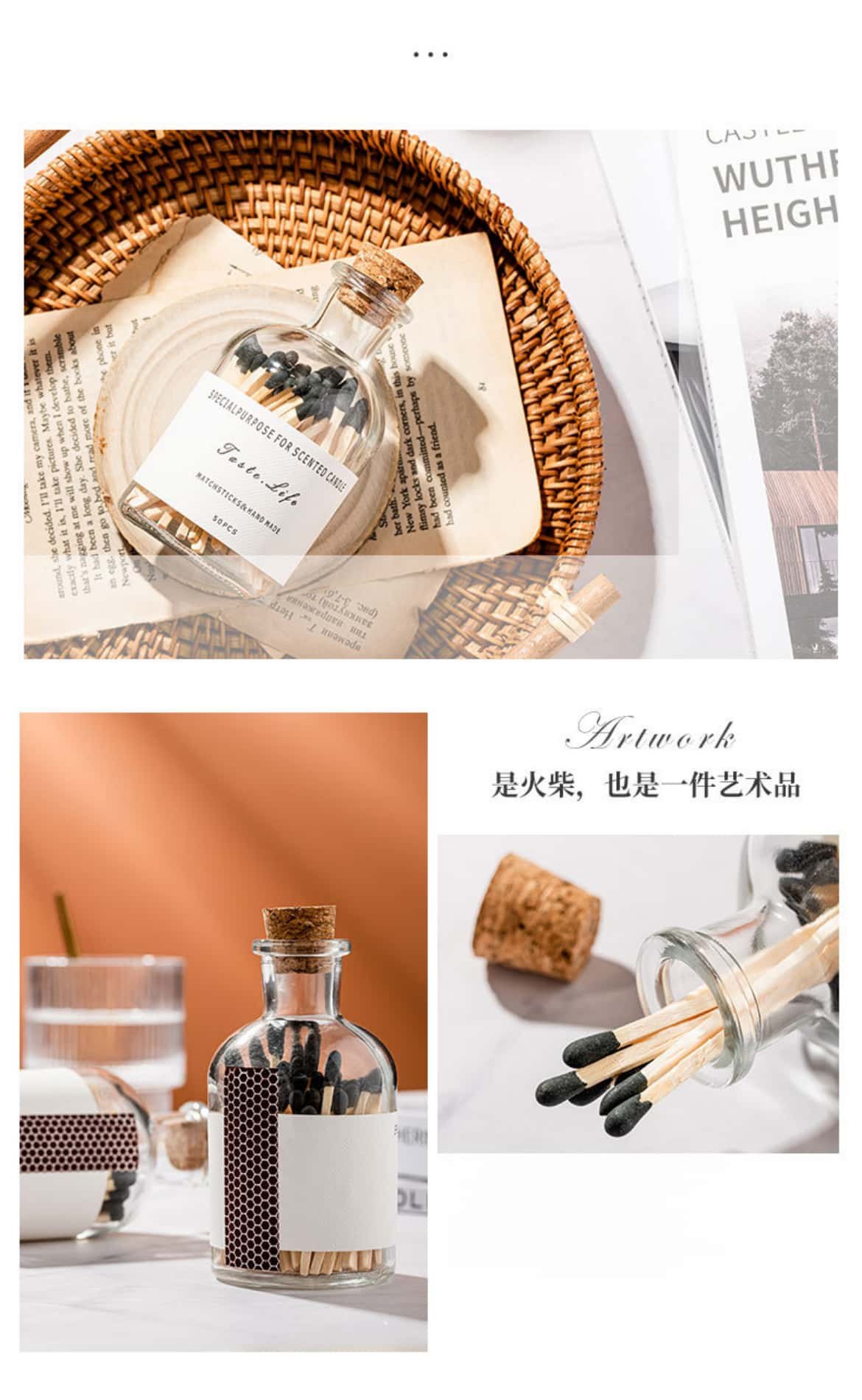 Candle dedicated bottle matches​ Product multi-angle display images