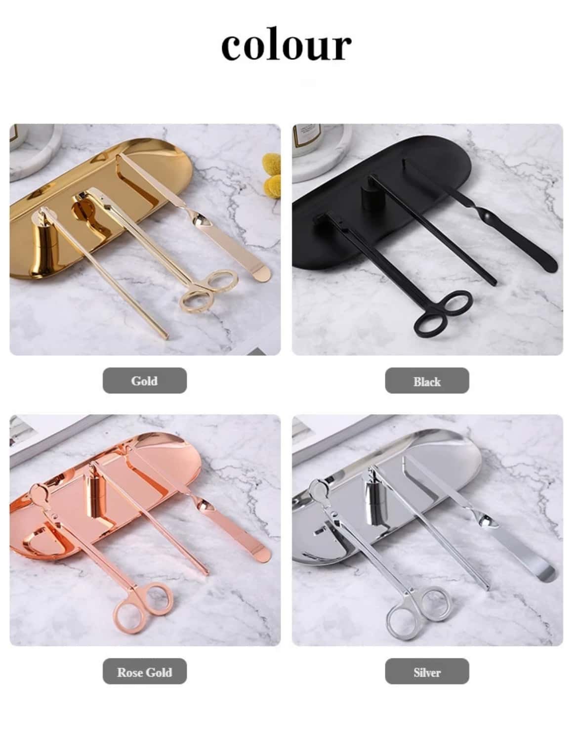 Scented candle stainless steel tool set Product multi-angle display images