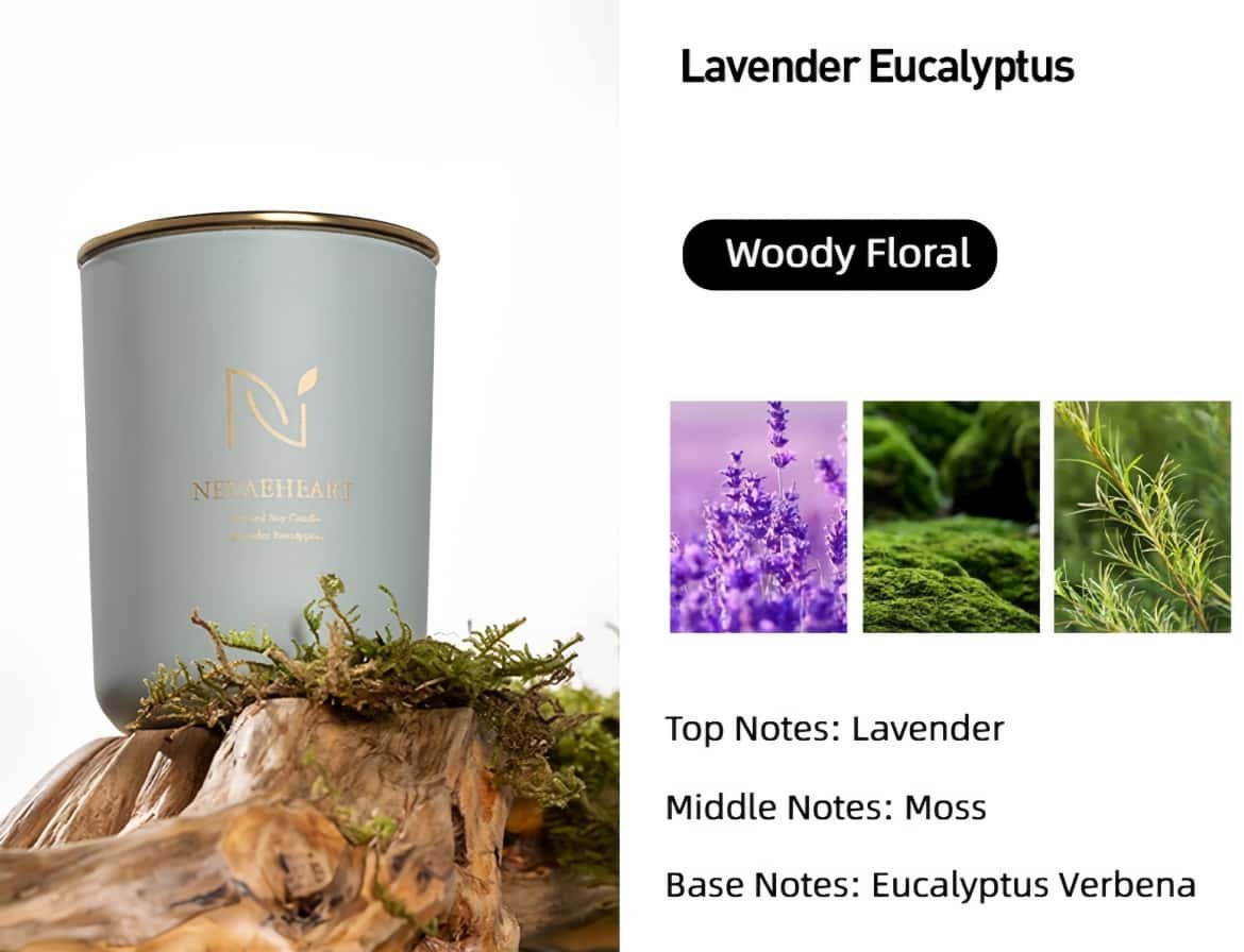 Scented candle for relaxation Optional fragrance types