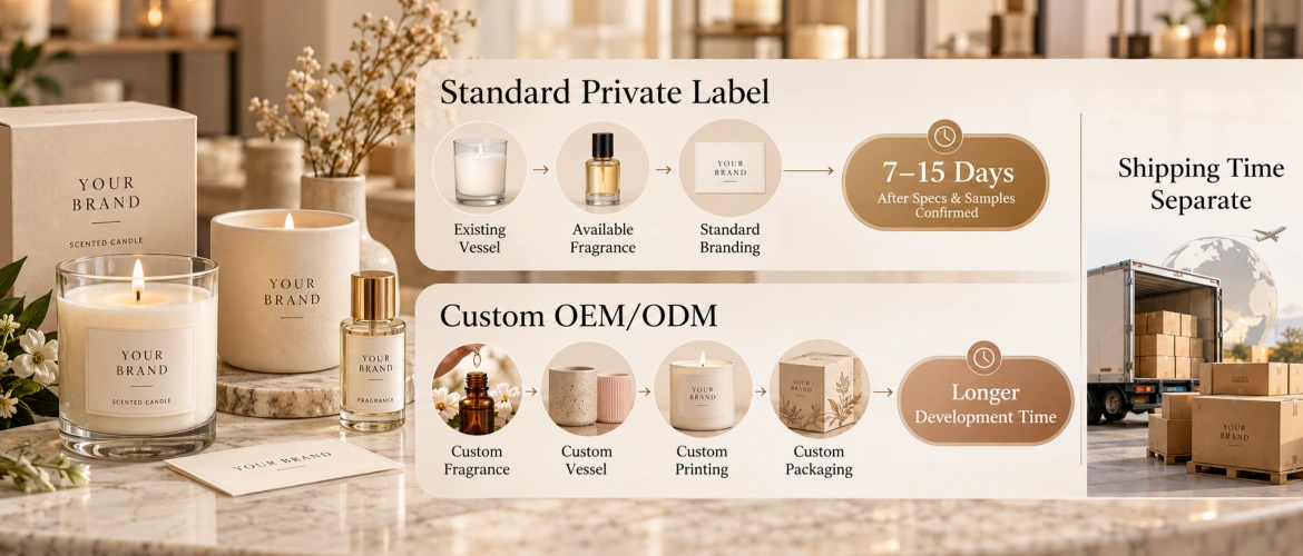 Private label candle production time