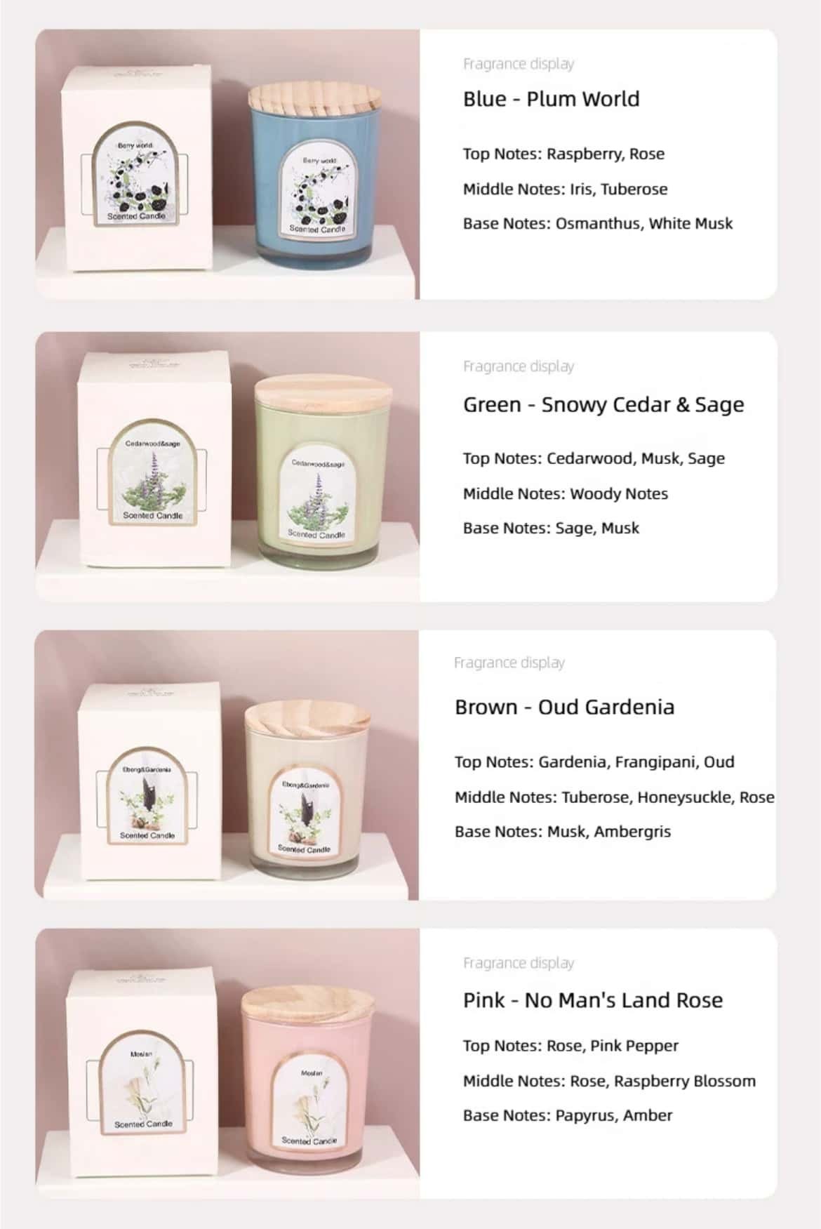 Colored Glass Jar Scented Candles Optional fragrance types