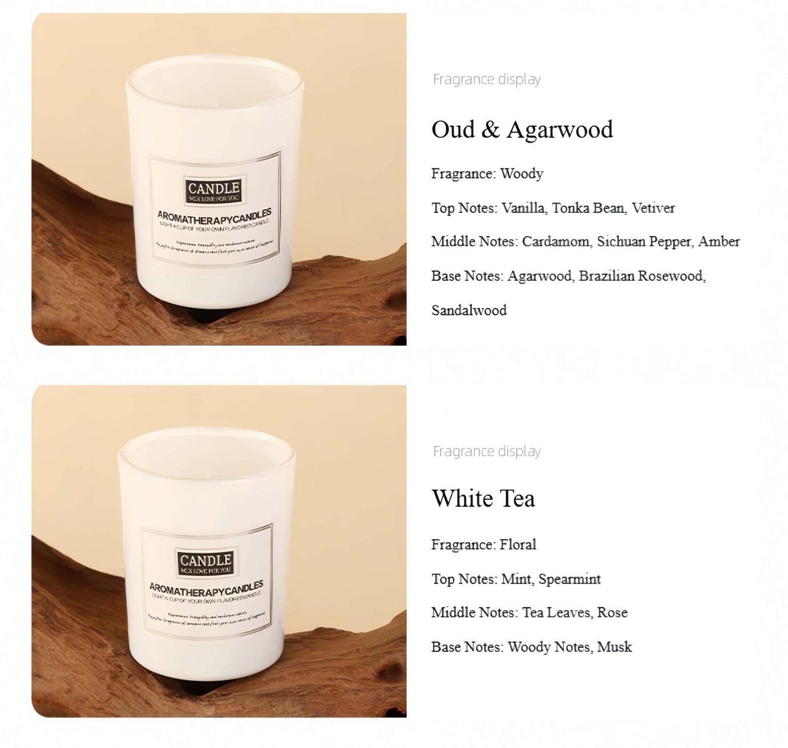 Glass Jar Scented Candles Optional fragrance types