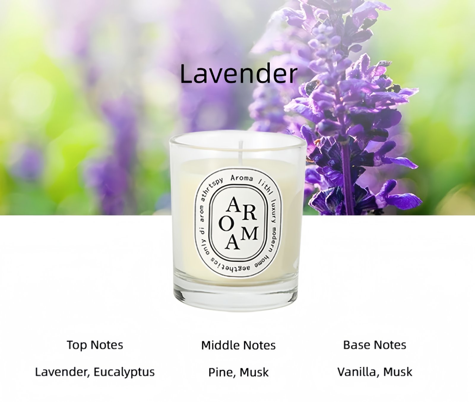 OEM Custom Soy Wax Scented Candle Optional fragrance types