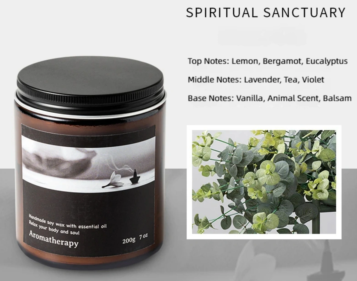 Amber Glass Scented Candles Wholesale Optional fragrance types