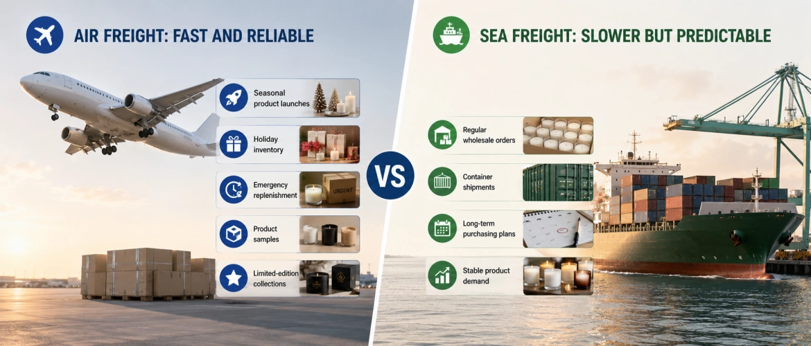 Sea Freight vs Air Freight for Candle Shipping
