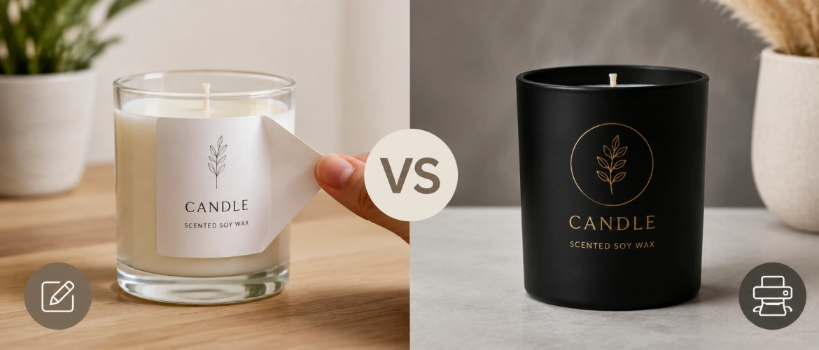 Sticker Labels vs Screen Printing on Candle Jars
